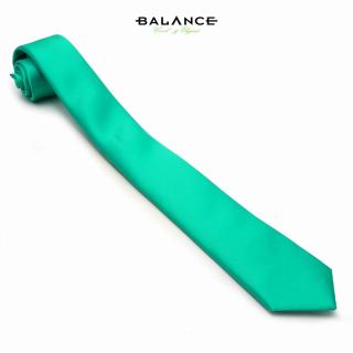 Balance türkizzöld színű keskeny selyemszatén nyakkendő - Blnc250-110