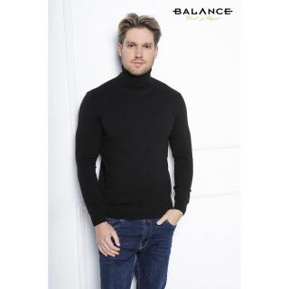 Balance vékony kötött garbós nyakú fekete színű pulóver - Blnc2455kn-2