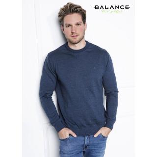 Balance vékony kötött környakas sötétkék melange Melar pulóver - Blnc2451kn-1