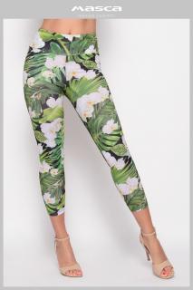 Masca Fashion magas derekú, rugalmas dzsungelmintás leggings, cicanadrág, hátán zsebfedőkkel - Mf217-38