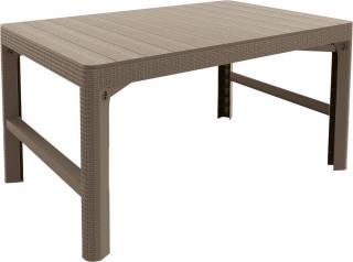 ALLIBERT LYON RATTAN állítható polyrattan kerti asztal, 72 cm - cappuccino