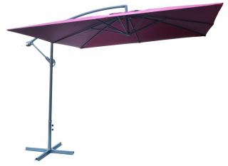ROJAPLAST 8080 függő napernyő, hajtókarral - bordó - 270 x 270 cm - vízálló ()