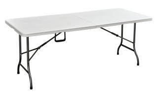 ROJAPLAST összecsukható, hordozható műanyag asztal,180 cm - fehér ()