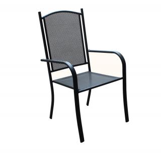 ROJAPLAST ZWMC-037 fém kerti szék, 61 x 56 x 101 cm - fekete