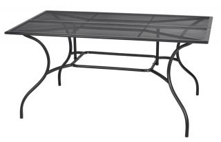 ROJAPLAST ZWMT-83 fém kerti asztal, 150 x 90 x 72 cm - fekete ()