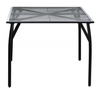 ROJAPLAST ZWMT-90 fém kerti asztal, 90 x 90 x 72 cm - fekete
