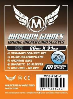 Mayday Games Kártyavédő kártyajátékokhoz (80 db-os csomag) 66 x 91 mm (narancs hátlap)