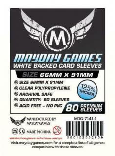 Mayday Games Kártyavédő kártyajátékokhoz (80 db-os csomag) 66x91 mm (fehér hátlap)