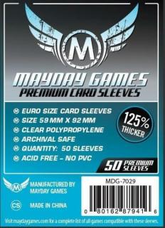 Mayday Games Premium Euro méretű kártyavédő (50 db-os csomag), 59 mm x 92 mm
