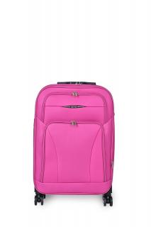 Közepes Méretű Rózsaszín Puha Falú Bőrönd