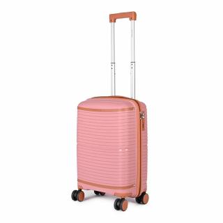 Pierre Cardin Rózsaszín-Barna Kis Méretű Csendes Bőrönd