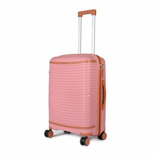 Pierre Cardin Rózsaszín-Barna Közepes Méretű Csendes Bőrönd