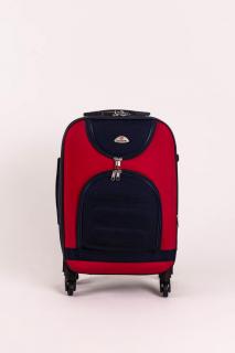 Piros-Sötétkék Wizzair Méretű 4 Kerekű Puha Kabinbőrönd