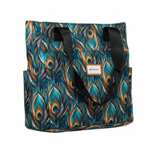 Rovicky Arany-Kék Pávatoll Mintás Shopper Táska