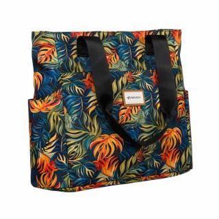 Rovicky Narancssárga-Kék Levél Mintás Shopper Táska