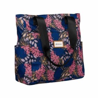 Rovicky Rózsaszín-Kék Levél Mintás Shopper Táska