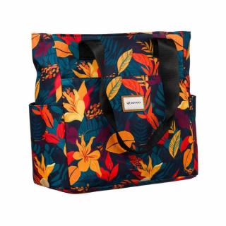 Rovicky Sötétkék Levél Mintás Shopper Táska