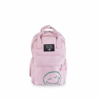 Smiley Mintás Világos Rózsaszín Unisex Hátizsák