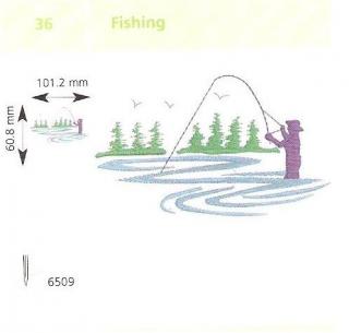 Horgászás hímzés