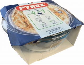Pyrex kerek sütőtál+fedő 3 L (2,3l+0,7l)