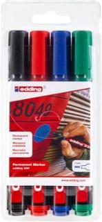 Alkoholos marker készlet, 1-5 mm, vágott, EDDING "330", 4 különbözõ szín (4 db)