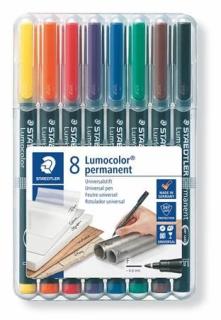 Alkoholos marker készlet, OHP, 0,6 mm, STAEDTLER "Lumocolor® 318 F", 8 különbözõ szín (8 db)