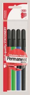 Alkoholos marker készlet, OHP, 1 mm, M, ICO, 4 különbözõ szín (4 db)