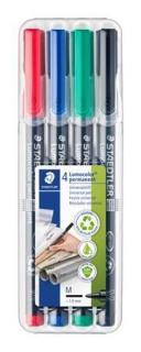 Alkoholos marker készlet, OHP, 1 mm, STAEDTLER "Lumocolor® 317 M", 4 különbözõ szín (4 db)