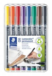 Alkoholos marker készlet, OHP, 1 mm, STAEDTLER "Lumocolor® 317 M", 8 különbözõ szín (8 db)