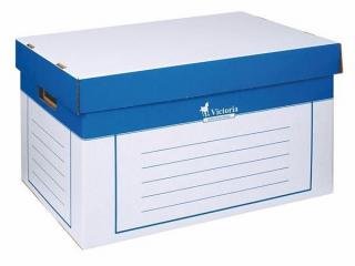 Archiválókonténer, 320x460x270 mm, karton, VICTORIA OFFICE, kék-fehér (2 db)