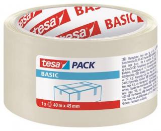 Csomagolószalag, 45 mm x 40 m, TESA "tesapack® Basic", átlátszó (40 méter)
