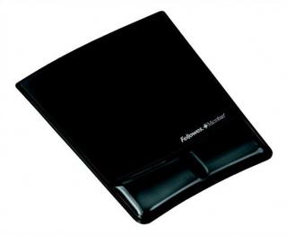 Egéralátét csuklótámasszal, FELLOWES "Health-V Crystal", fekete