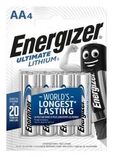 Elem, AA ceruza, 4 db, Lítium, ENERGIZER "Ultimate Lithium" (4 db)