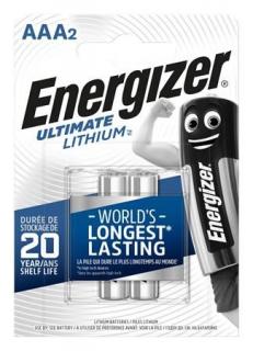 Elem, AAA mikro, 2 db, Lítium, ENERGIZER "Ultimate Lithium" (2 db)