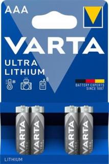 Elem, AAA mikro, 4 db, lítium, VARTA "Ultra Lithium" (4 db)