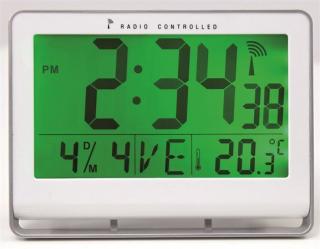Falióra, rádióvezérlésû, LCD kijelzõs, 22x20 cm, ALBA "Horlcdneo", ezüst