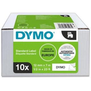 Feliratozógép szalag készlet, 12 mm x 7 m, DYMO "D1", fehér-fekete (10 db)