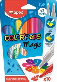 Filctoll készlet, 3,6 mm, MAPED "Color`Peps Magic", 8+2 különbözõ szín (10 db)