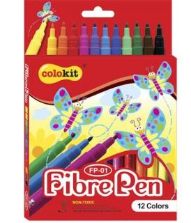 Filctoll készlet, COLOKIT "FibrePen", 12 különbözõ szín (12 db)