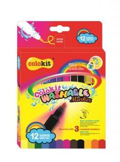 Filctoll készlet, kimosható, COLOKIT "Washable Markers" 12 különbözõ készlet (12 db)