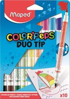 Filctoll készlet, MAPED "Color`Peps Duo Tip", 10 különbözõ szín (10 db)