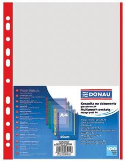 Genotherm, lefûzhetõ, színes szélû, A4, 40 mikron, narancsos felület, DONAU, piros (100 db)