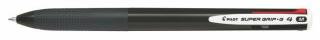 Golyóstoll, 0,27 mm, nyomógombos, fekete, PILOT "Super Grip G", négyszínû