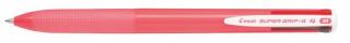 Golyóstoll, 0,27 mm, nyomógombos, rózsaszín tolltest, PILOT "Super Grip G", négyszínû
