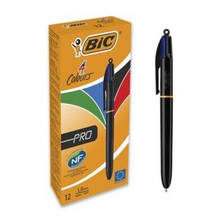 Golyóstoll, 0,32 mm, nyomógombos, négyszínû, BIC "4 Colours Pro"