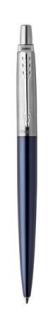 Golyóstoll, 0,7 mm, ezüst színû klip, royal kék tolltest, PARKER, "Royal Jotter", kék