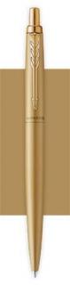 Golyóstoll, 0,7 mm, nyomógombos, arany színû klip, arany tolltest, PARKER, "Royal Jotter XL", kék
