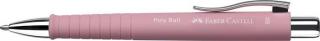 Golyóstoll, 0,7 mm, nyomógombos, FABER-CASTELL "Poly Ball", rózsaszín