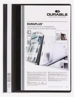 Gyorsfûzõ, A4, széles, panorámás, DURABLE "DURAPLUS®", fekete