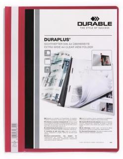 Gyorsfûzõ, A4, széles, panorámás, DURABLE "DURAPLUS®", piros